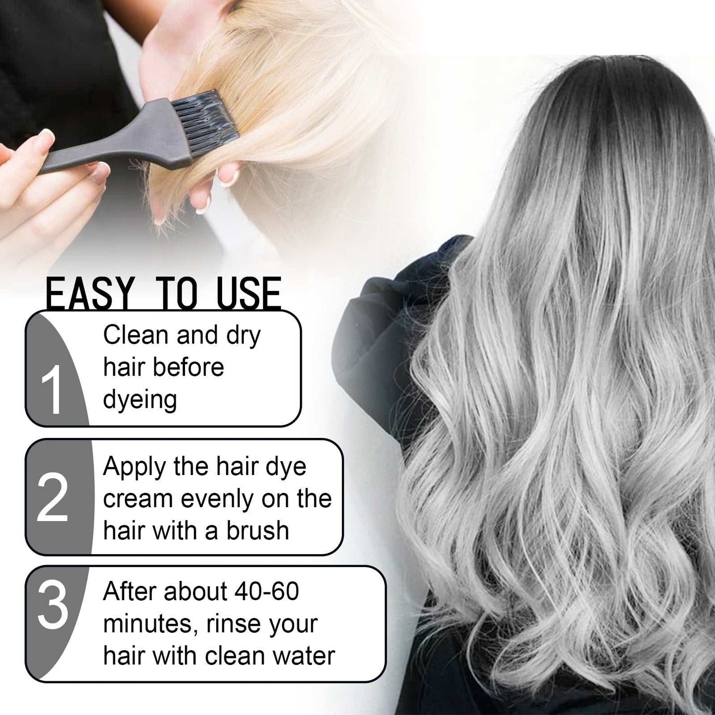 Gray Hair Cream Natural Hair Color Long Lasting No Hair Damage