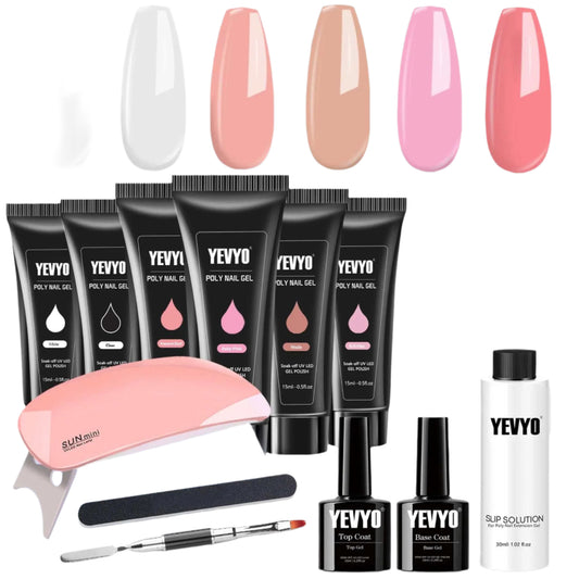 Elynoura™ Beginner’s Poly Gel Nail Kit with UV Lamp