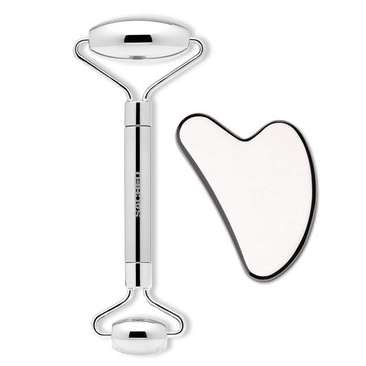Elynoura Sacheu Stainless Steel Face Roller Gua Sha Set